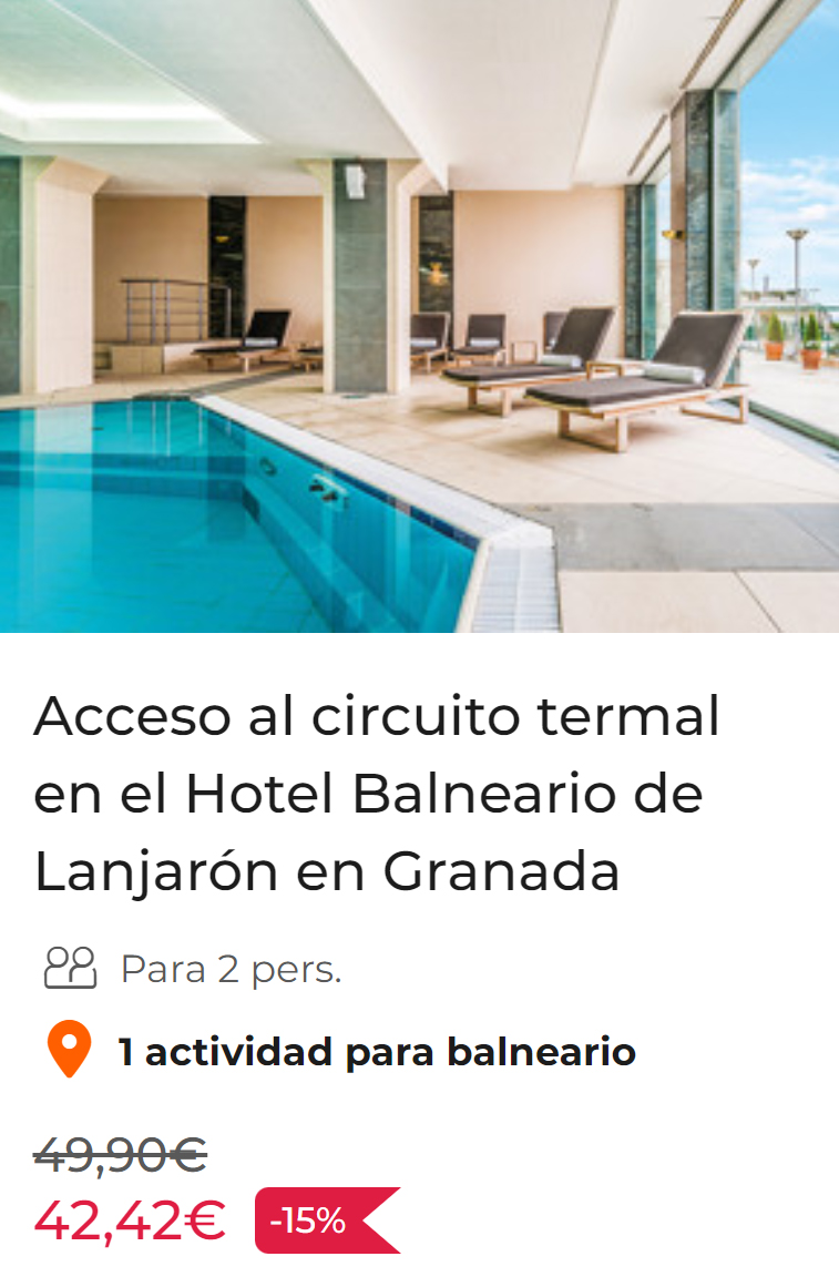 Acceso al circuito termal en el Hotel Balneario de Lanjarón en Granada