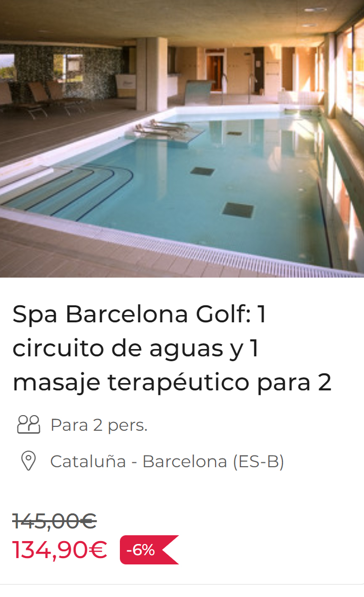 Spa Barcelona Golf: 1 circuito de aguas y 1 masaje terapéutico para 2