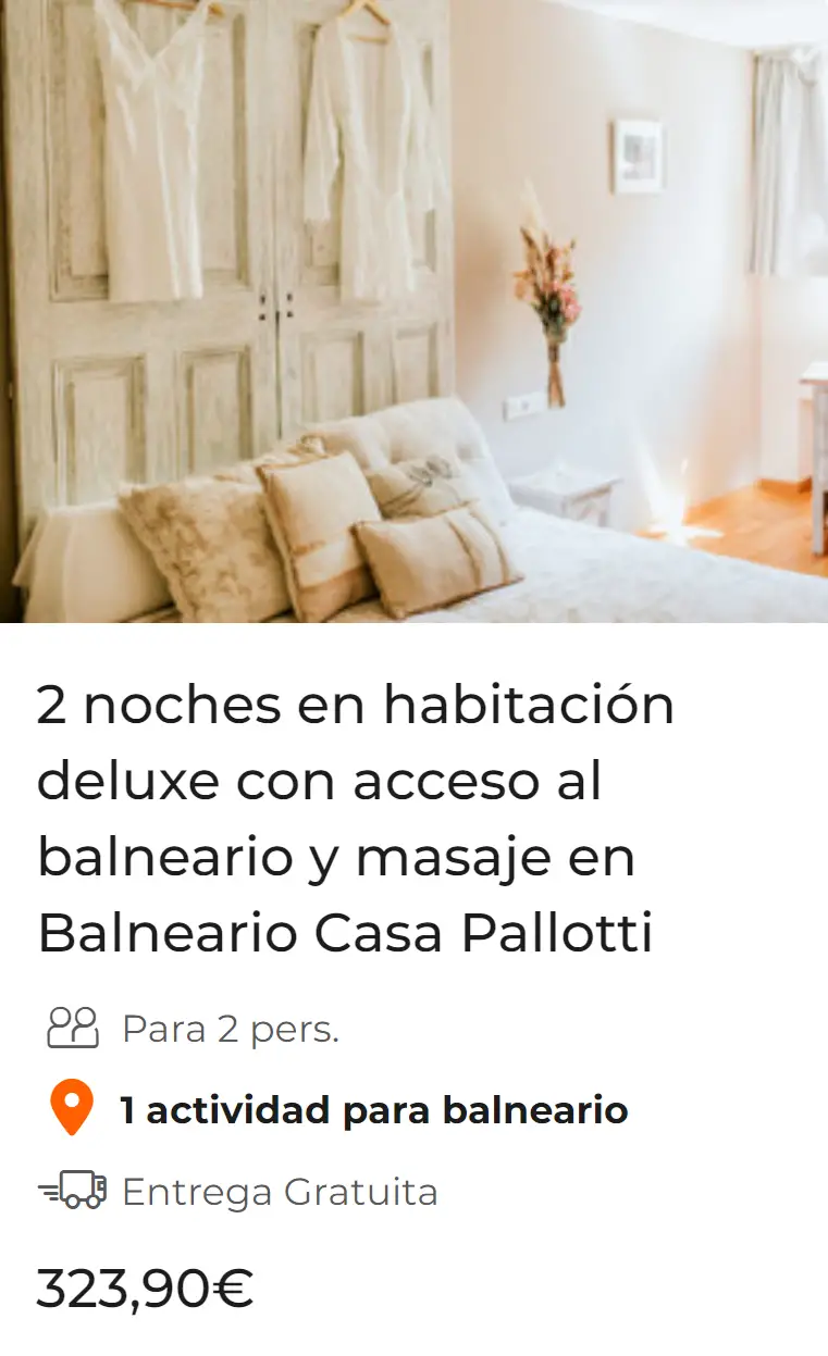 2 noches en habitación deluxe con acceso al balneario y masaje en Balneario Casa Pallotti