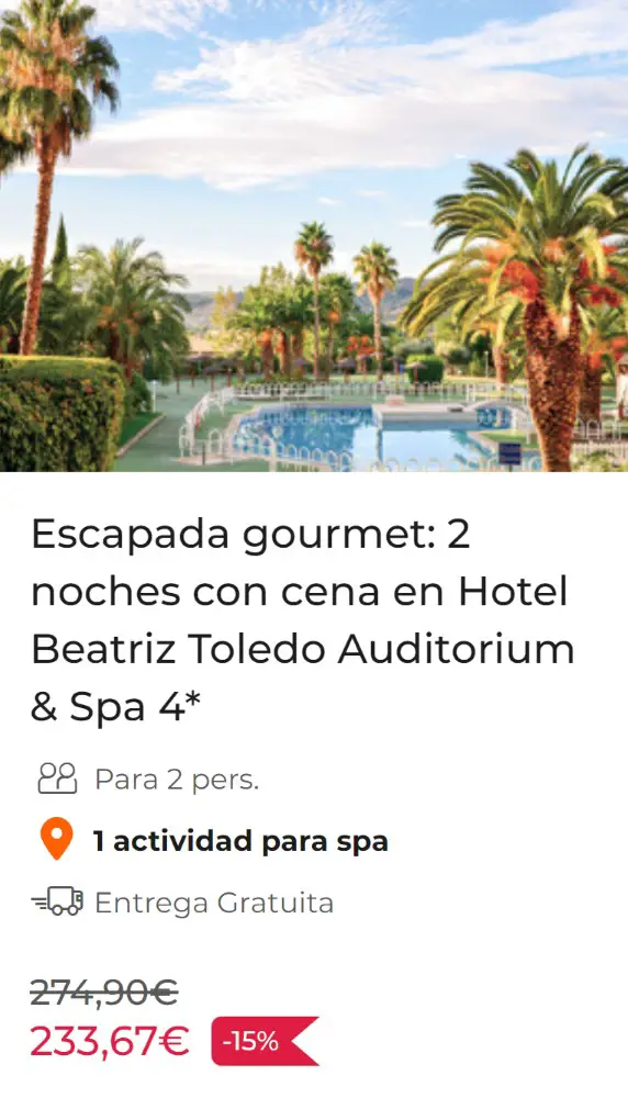 Escapada gourmet: 2 noches con cena en Hotel Beatriz Toledo Auditorium & Spa 4*
