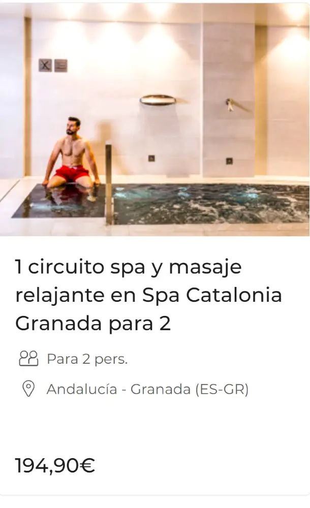 1 circuito spa y masaje relajante en Spa Catalonia Granada para 2