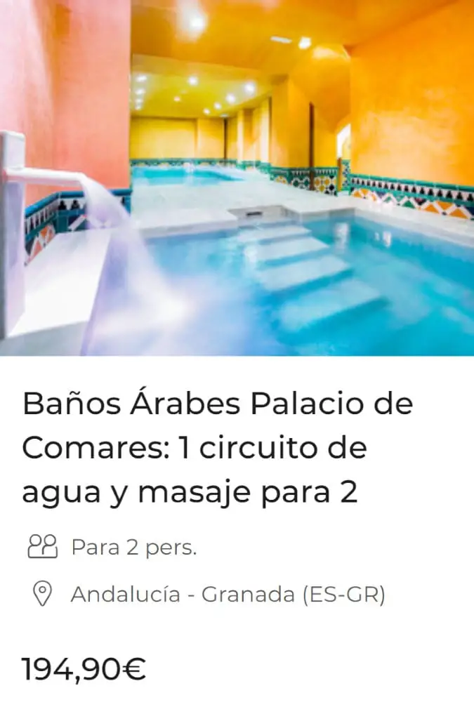 Baños Árabes Palacio de Comares: 1 circuito de agua y masaje para 2
