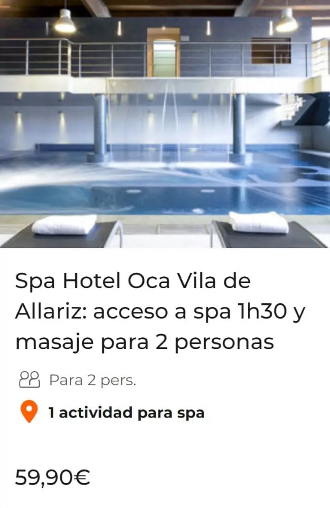 Spa Hotel Oca Vila de Allariz: acceso a spa 1h30 y masaje para 2 personas