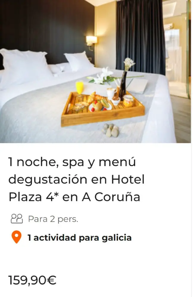 1 noche, spa y menú degustación en Hotel Plaza 4* en A Coruña