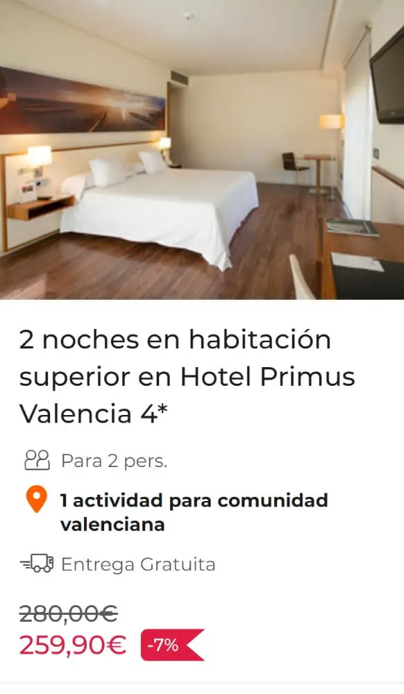 2 noches en habitación superior en Hotel Primus Valencia 4*