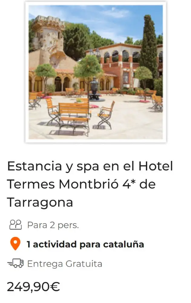 Estancia y spa en el Hotel Termes Montbrió 4* de Tarragona