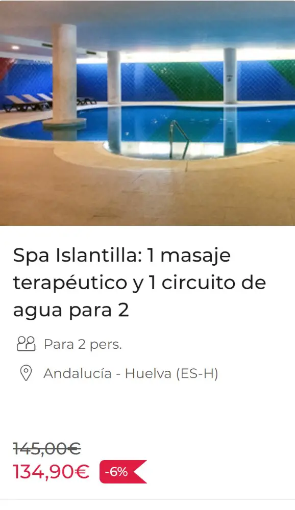 Spa Islantilla: 1 masaje terapéutico y 1 circuito de agua para 2