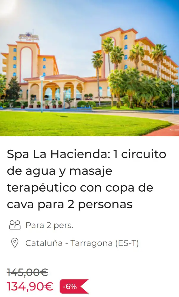 Spa La Hacienda: 1 circuito de agua y masaje terapéutico con copa de cava para 2 personas
