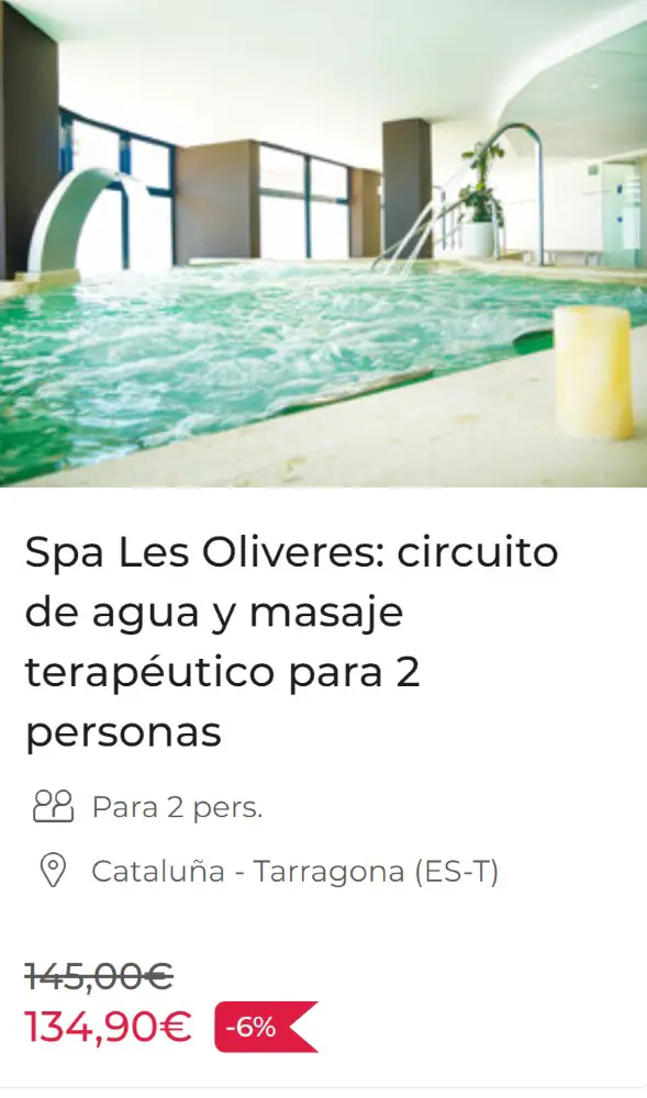 Spa Les Oliveres: circuito de agua y masaje terapéutico para 2 personas