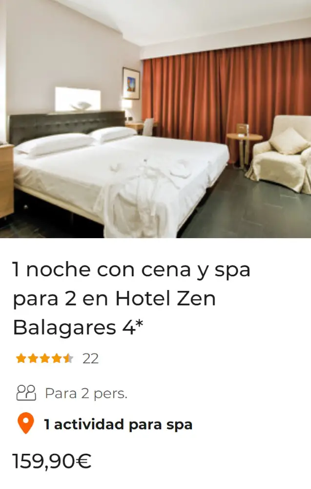1 noche con cena y spa para 2 en Hotel Zen Balagares 4*