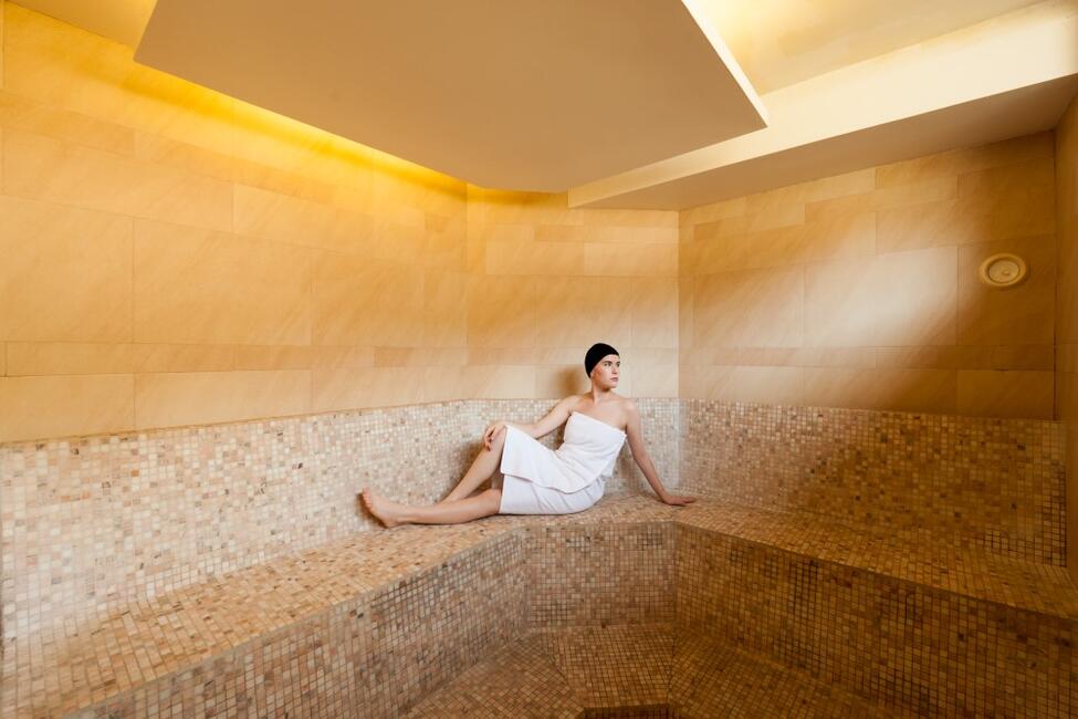 Sauna húmeda del spa del Sommos Hotel Benasque